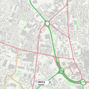 Oldham OL9 6 Postcode Sector Map Print