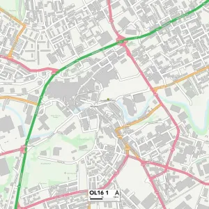 Rochdale OL16 1 Postcode Sector Print Map