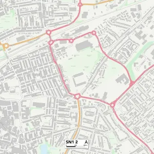 Swindon SN1 2 Print Map Postcode Sector