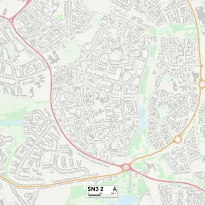 Swindon SN3 2 Postcode Sector Print Map
