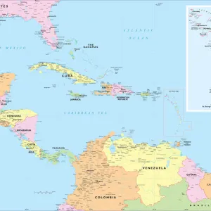 Map West Indies available as Framed Prints, Photos, Wall Art and Photo ...