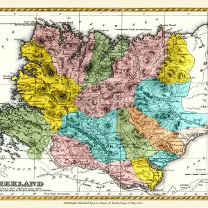 Old County Map of Sutherland Scotland 1847 Print Old County Map of Sutherland Scotland 1847 Print