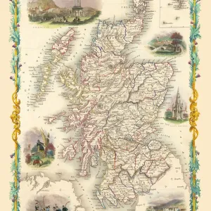 Scotland 1851 Print - A detailed antique map of Scotland Scotland 1851 Print - A detailed antique map of Scotland