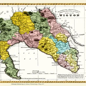 Old County Map of Wigtown Scotland 1847 by A&C Black