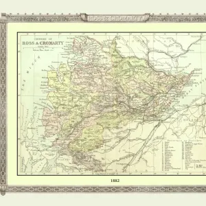 Old Map of the Counties of Ross and Cromarty from the Philips Handy Atlas of 1882