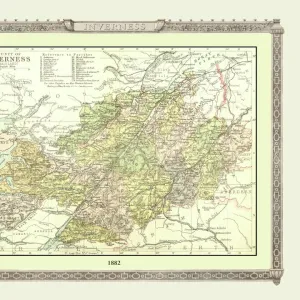 Old Map of the County of Inverness from the Philips Handy Atlas of 1882