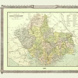 Old Map of the County of Kirkcudbright from the Philips Handy Atlas of 1882