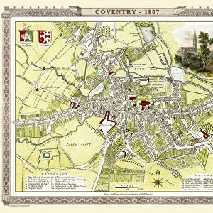 Old Map of Coventry 1807 by Cole and Roper