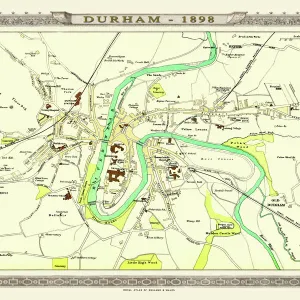 Old Map of Durham 1898 from the Royal Atlas by Bartholomew