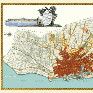 Old Map of Liverpool 1785 by Surveyed by Charles Eyes