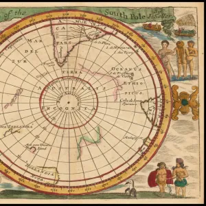 Old Map of The South Pole originally Published by J. Seller 1684