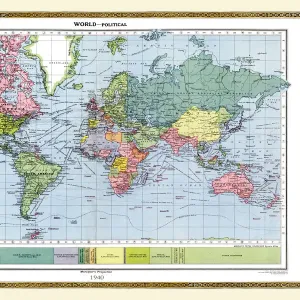 Old Map of the World 1945 Our beautiful Wall Art and Photo Gifts