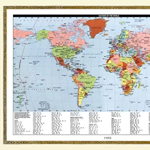 Maps and Charts Canvas Print Collection: World