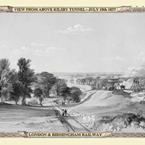 Views on the London to Birmingham Railway - View Above Kilsby Tunnel 1837