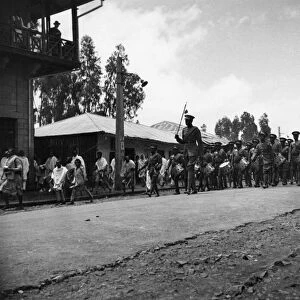 Abyssinian War September 1935 The band of the Imperial Ethiopian Guard marching