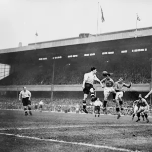 Action during the international match between England and a Rest of Europe team at