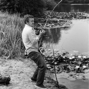 Actor Bernard Cribbins today went fishing near Shepperton