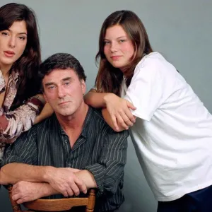 Actor Bill Murray from TV show The Bill poses with his two daughters Liz