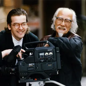 Actor Peter Capaldi with japanese veteran film maker Suzuki Seijun at Glasgow