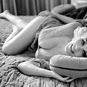Actress Liz Renay poses for pictures wearing underwear. November 1969 Z11089-012