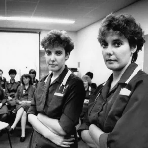 Addenbrookes Hospital Nurses, front of picture, twins Denise Kosh and Shian Harper