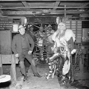 Adrian Street, Welsh professional wrestler, pictured with his father, a coal miner