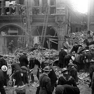 Aftermath of a V-2 rocket attack, City Road, London. Circa 1941