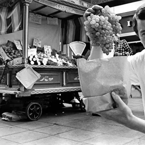 Alberts Sayers with his barrow on the streets of Newcastle on 4th August 1982