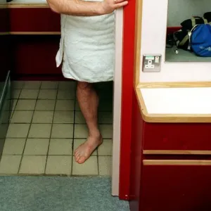 Ally McCoist as he prepares to have a shower - as Ally prepares for recording television