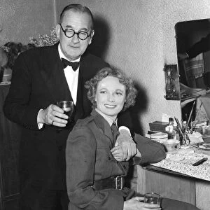 Anna Neagle in theatre dressing room with her husband Herbert Wilcox - 31 July 1952