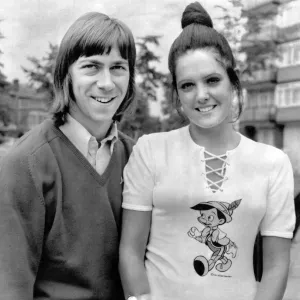 Arsenal footballer Charlie George and girlfriend. July 1971