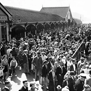 August Bank Holiday at Liverpool landing stage. 3rd August 1937
