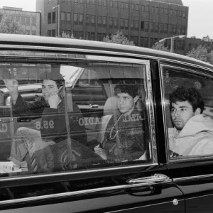 The Beastie Boys leaving Capital Radio in a car, Adam Horovitz (Ad-Rock)