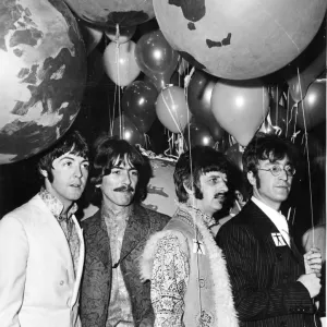 The Beatles meet the press at Abbey Road Studios in London before their appearance