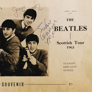 Beatles souvenir programme from their gigs at Glasgow, Kirkcaldy