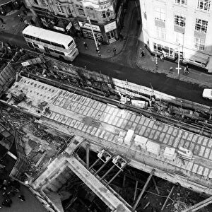 Birds eye view of Monument Station, Newcastle. 6th January 1978
