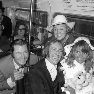 Bob Grant actor from TV series On The Buses marries Kim Benwell a bunny girl at Caxton