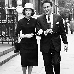 Bob Monkhouse and wife Elizabeth walking