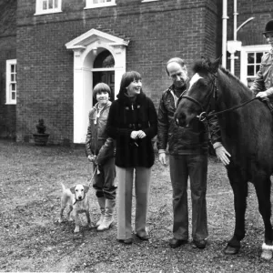 Bobby Charlton pictured with his wife Norma, and children Suzanne (aged 15