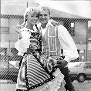 Bobby Davro actor televisions funnyman pictured with Tv presenter Michaela Strachan