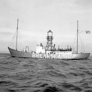 The Breaksea Lightship in the Bristol Channel. 22nd December 1954