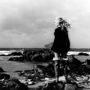 Brigitte Bardot actress in her sea boots during a scene from A Day In September