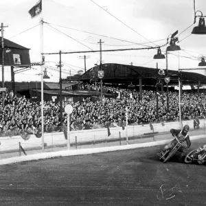 Bristol Speedway, the Bristol Bulldogs perform at the Knowle Stadium in the 1950s