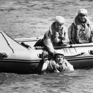 British telecom hands over a new radio paging system to the Royal National Lifeboat