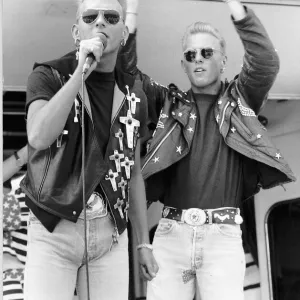 Bros Pop Group Twins Matt and Luke Goss popped up on Radio One