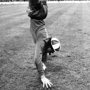 Bruce Grobbelaar of Liverpool doing hand stand 1982 Liverpool V Tottenham