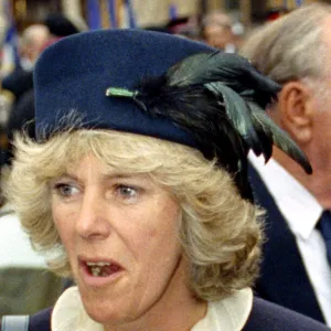 Camilla Parker Bowles seen here leaving Westminster Abbey following a service of