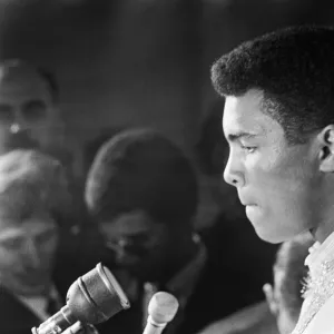 Cassius Clay and Henry Cooper promoting their second fight in London at the Piccadilly