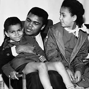 Cassius Clay with young fans in Glasgow, Muhammad Ali born Cassius Marcellus Clay Jr