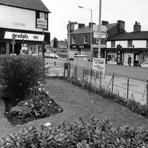 The centre of Prescot, Knowsley, Merseyside. May 1976